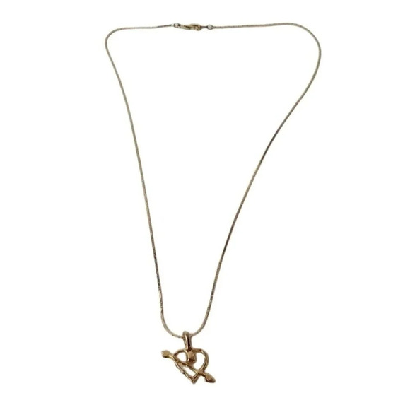 14KGP Gold Heart Arrow Necklace - Picture 2 of 3